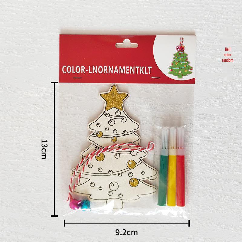 Christmas DIY Cartoon Wooden Easel: Creative Colorful Doodle Board Hanging Decoration