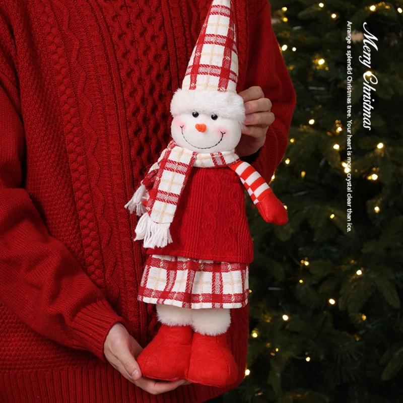 Elastic Holiday Decorations 3 Styles Expandable Santa Snowman Deer Christmas Parties Shelf Display