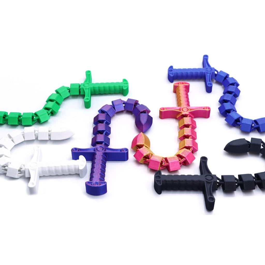 3D Printed Sword Deformation Sword Whip Decompression Joint Movable