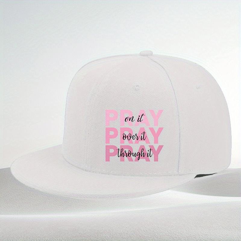 Pray Until Its Over Graphic Baseball Cap Faith Motivation Flat Brim Snapback Hat Casual Unisex Adult One Size