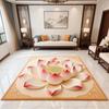 Yousheng Lotus Area Rug Non-slip Washable Flower Indoor Floor Mat Chinese Style Lotus Carpet Living Room Bedroom Office Home Decoration