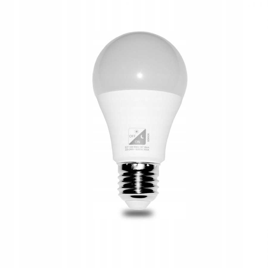 Lampa Led E27 9W 4000K 860Lm Z Czujką Zmierzchu