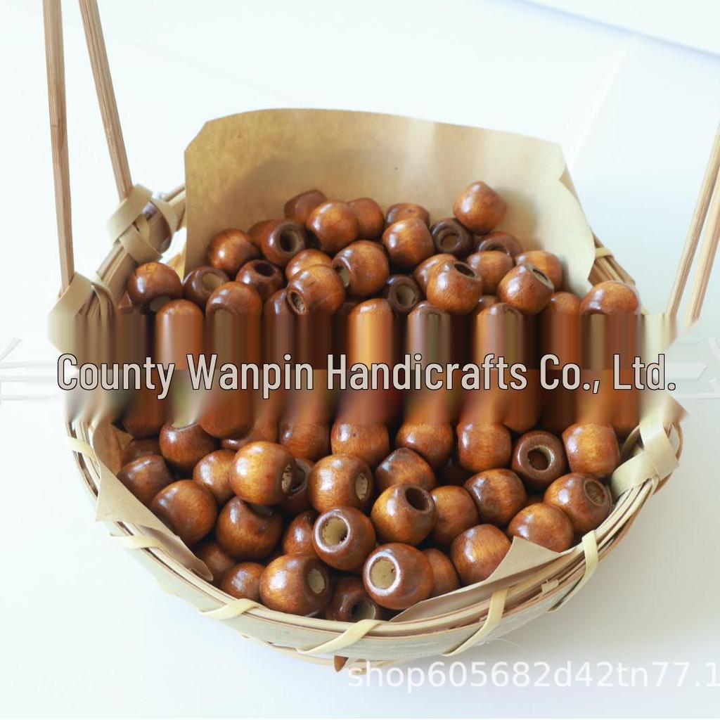 11x12mm & 16x17mm Wooden Beads for Jewelry, Handmade Beading Material with Drawstring Bucket