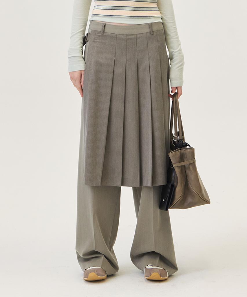 GROVE Honor Wrap Skirt Pants (Beige)