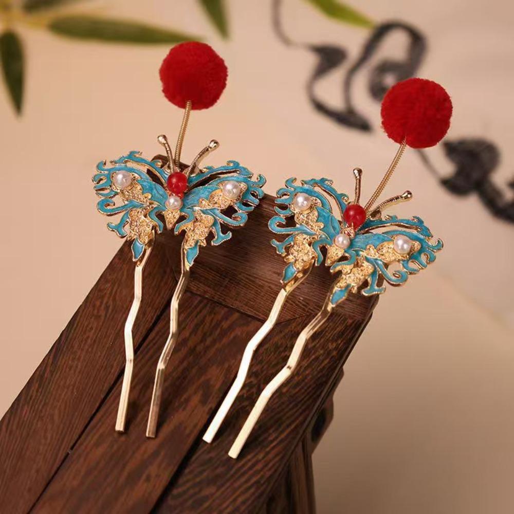 Pearl Ancient Hair Stick Chinese Style New Year Headdress Retro Tang Dynasty Hairpin  Jewelry