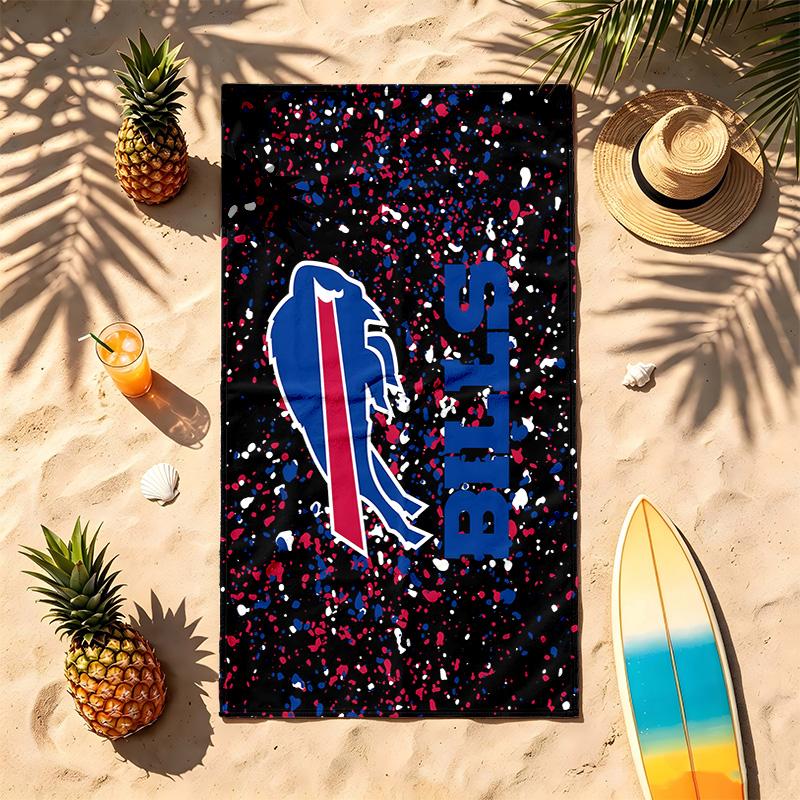 Buffalo Bills (14) Theme Beach Towel Sand Resistant Soft And Comfortable Suitable For The Pool Camping Yoga And Diving A Travel