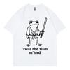 Neurodivergent Frog Samurai Funny Meme Tshirt High Street Fashion Trend Short Sleeve Tshirts Unisex Unisex Casual Loose T Shirt