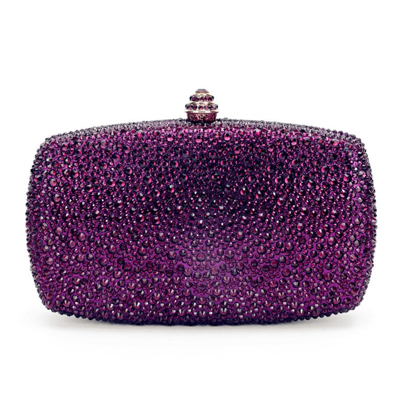 

Evening Clutch Bags Green Bridal Clutches Bags Crystal Bridal Stones Purse Lady Party Wedding Rhinestone Women Shoulder Handbag 19.5cmX10cmX4.5cm фиолетовый