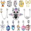 Original 100% 925 Silver Fire Dragon Beads Our Lady Of Cross Charms Fit 925 Bracelet DIY Jewelry Making Women's Gift