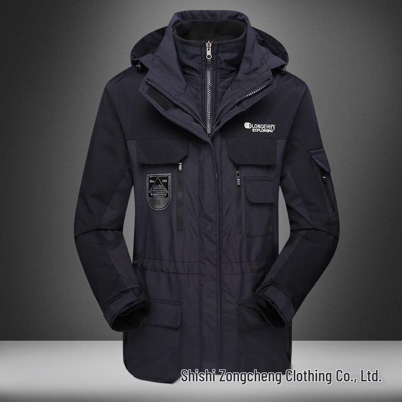 Unisex Windproof Jacket: 3-in-1 Down Cotton Outdoor Fishing Coat