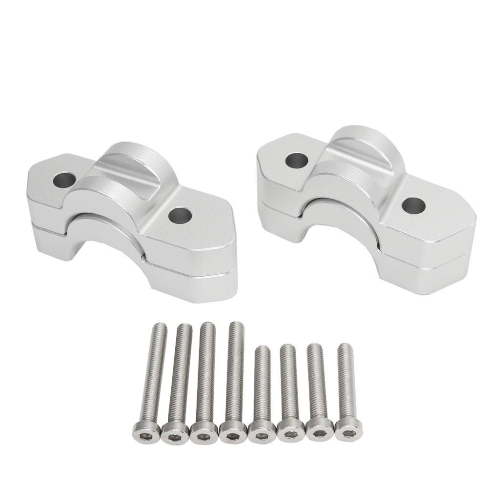 2Pcs CNC Silver Motocycle Handlebar Riser Clamp 15mm/30mm For BMW R1300GS 2024