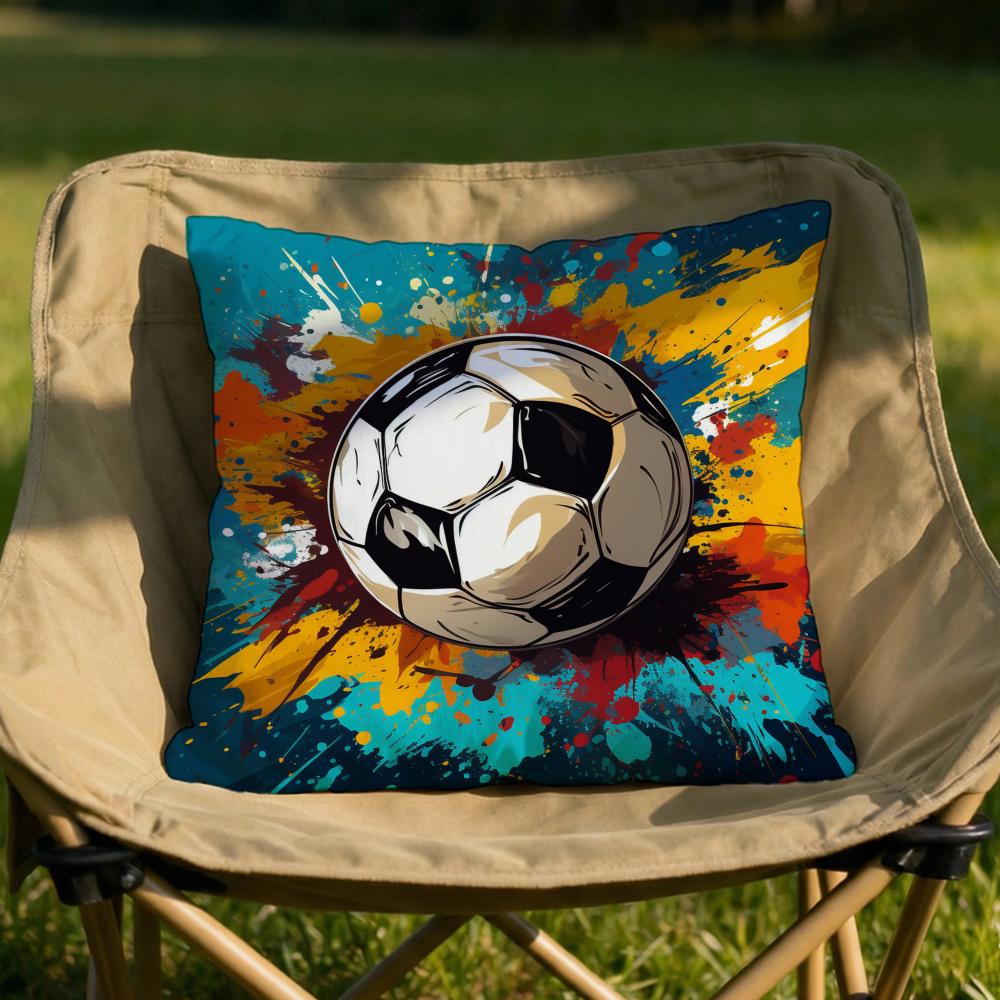 New football print Cushion Cover Soft Reversible  Durable Pillow Cover  MultiScene Use for Home  Car Daily Comfort