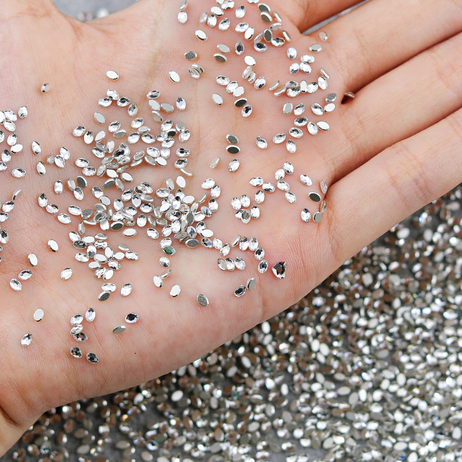 

Super Flash K9 White Crystal Flat Bottom Inverted Edge Nail Art Diamond Prism 1:1 імітація Huazi Inverted Edge не відпадає від нижньої частини нейл-арту 100 small bags