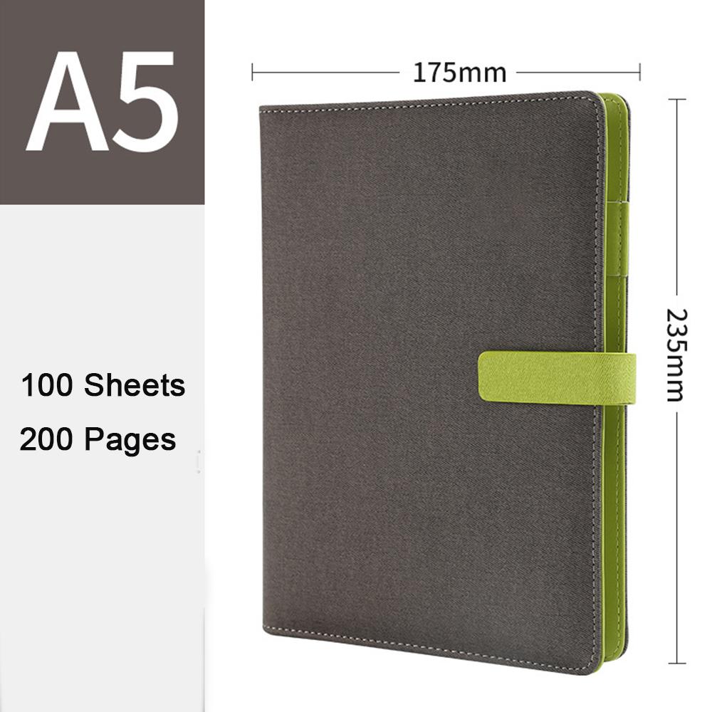 (Logo lze gravírovat) Kožený kroužkový obchodní zápisník velikosti A5, studentský sešit na předměty, deník se zesílenou přezkou, zápisy z pracovních schůzek