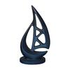 Mini 3D Printed Sailboat Figurine Nautical Coastal Boat Sculpture for Modern Home Office Mantel Bookshelf Decor