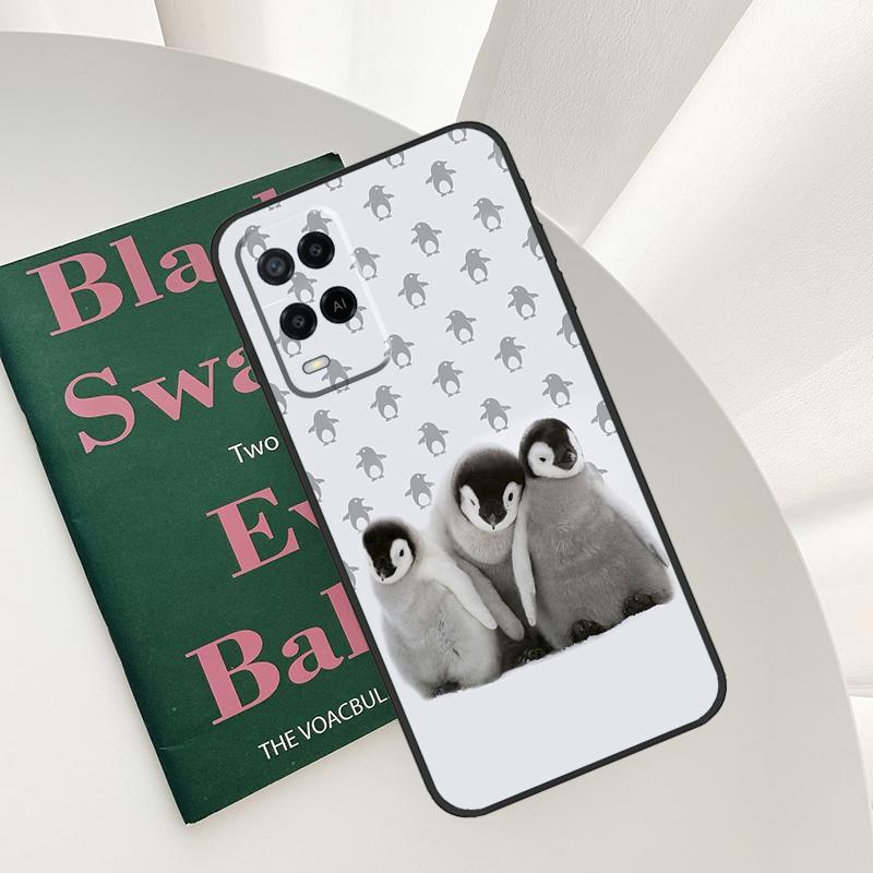 Penguin Case For Oppo A15 A16 A17 A52 A72 A76 A96 A54 A74 A94 A54S A57S A58 A78 A98 A57 A77 Cover