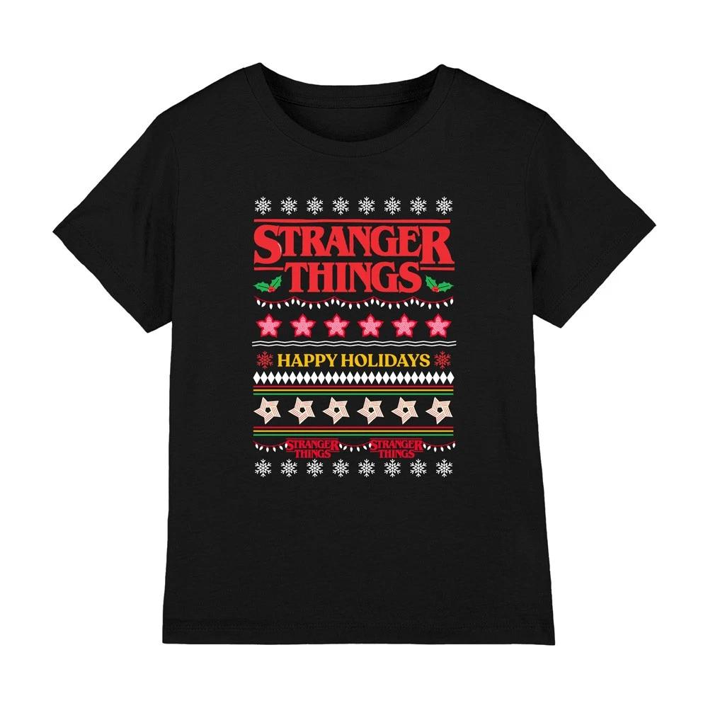 STRANGER THINGS ДЕМОГОРГОН УРОДЛИВЫЙ РОЖДЕСТВЕНСКИЙ СВИТЕР - Детская футболка - ЧЕРНЫЙ 120