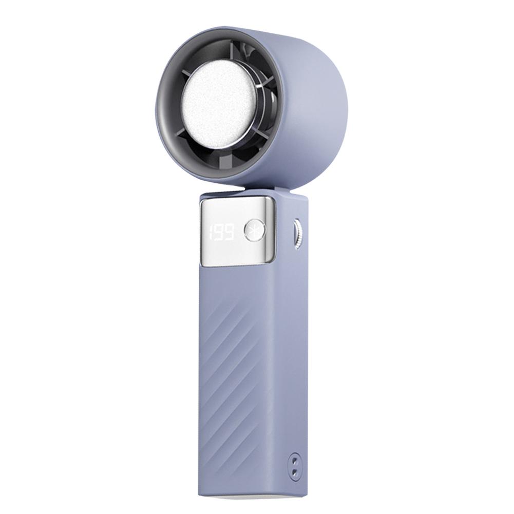 Portable Mini Folding Fan with LED Display Lightweight USB Rechargeable Personal Turbo Fan for Camping and Hiking