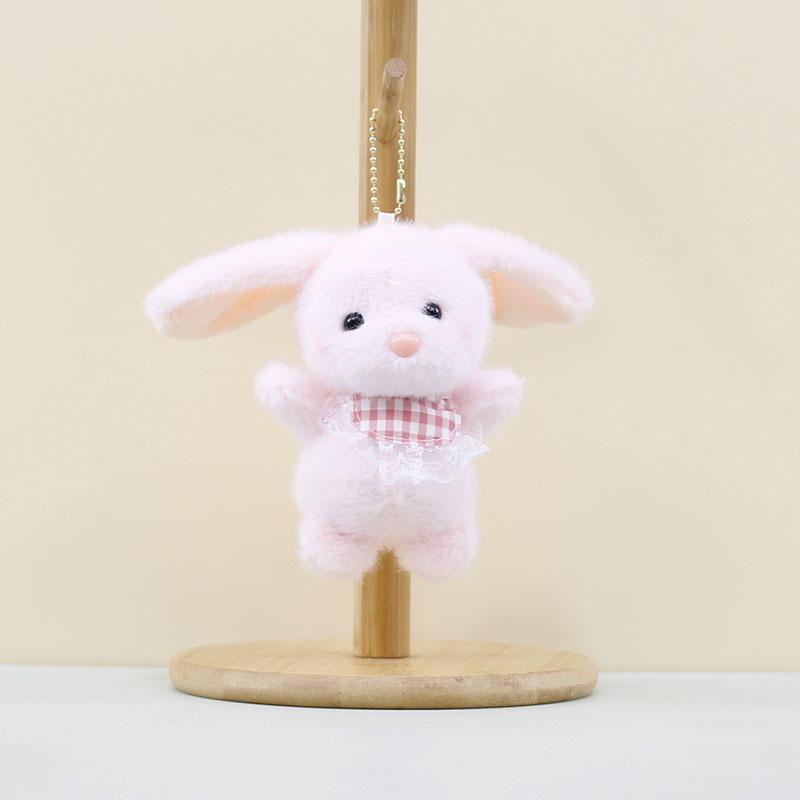 Cute Plush Bunny Pendant Keyring Fluffy Stuffed Animal Decorative Doll For Bags