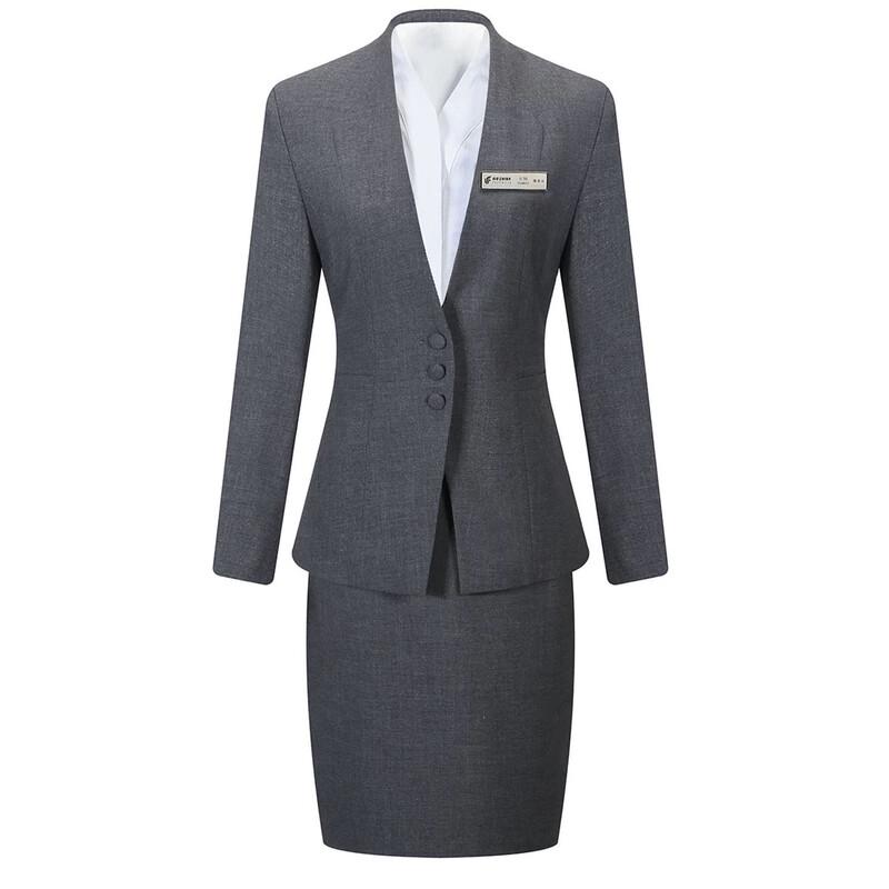 

Новый профессиональный серый костюм в китайском стиле для женщин One Size