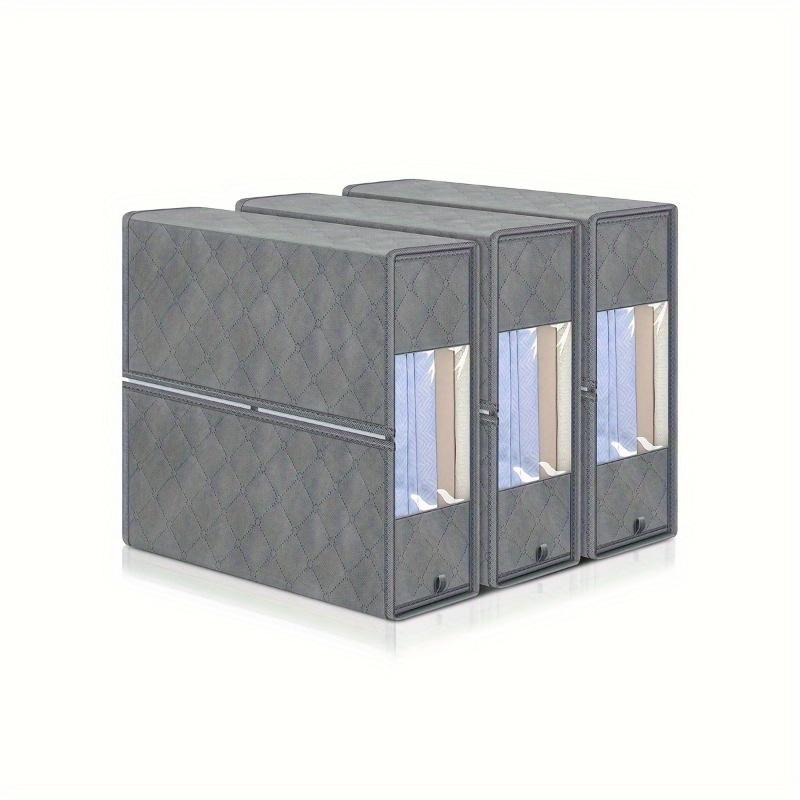 Set di organizer per lenzuola di grande capacità - Scatole portaoggetti resistenti con maniglie e finestra di visibilità, mantengono la stanza ordinata e pulita
