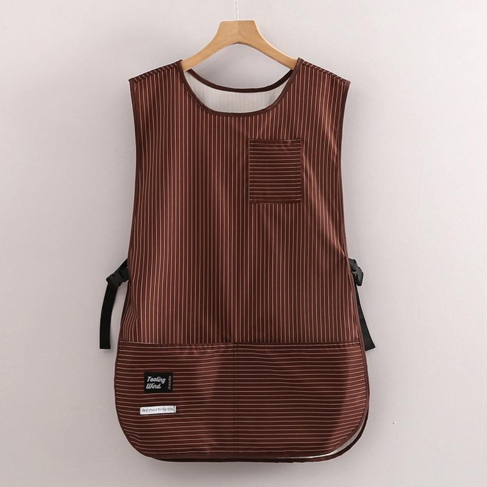 Minimalist Striped Stain-Resistant Apron Multipurpose Anti Dirty Kitchen Aprons Vest Style Waterproof Coffee House Uniform