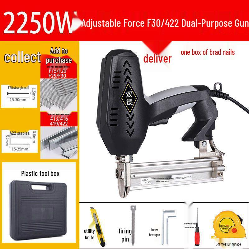 Electric F30 Dual-Use Pneumatic Straight Brad Nail Gun for Woodworking