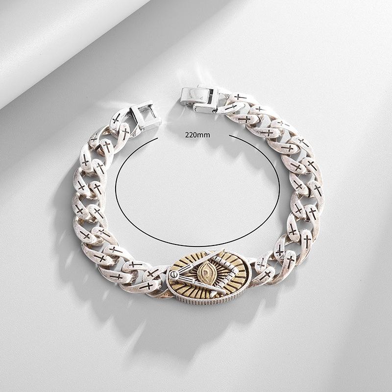 Oeil d'Horus Dieu Voyant Tout Tendance Homme Bracelet Personnel Croix Motif Phénix Totem