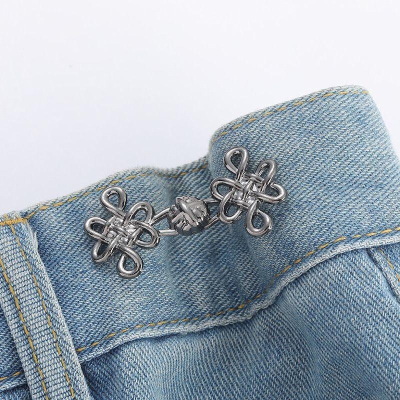 Pentagram Adjustable Waist Button for Pants Detachable Button Perfect Fit Jeans Buckle Waist Tightener Clothing Accessories