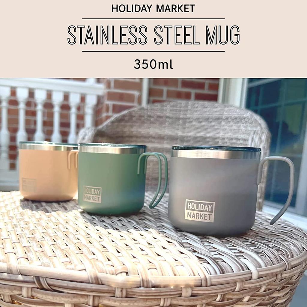 Hawaiian Stainless Steel Khaki with a Subdued Earthy Vacuum Insulation Keeps Drinks Hot or Resists and the Exterior Remains Redesigned In Mug, 350ml,