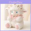 Bambole di peluche di agnello per bambini con decoro floreale e sciarpa di pizzo per bambine e bambini, morbido cuscino per dormire, regalo
