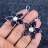 Amethyst, Pearl Gemstone Handmade 925Sterling Silver Jewelry Earring 2.17" M-3162