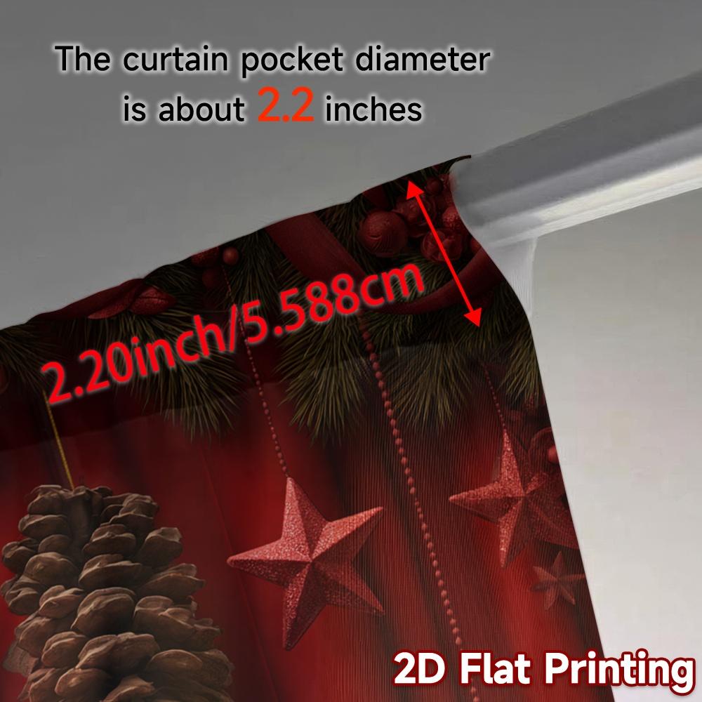 2D-Flachdruck JIT 2-teilige Vorhänge (Ohne Stange) Festliche Kieferndekoration Moderne Druckvorhangstoffe Vorhangstoffe Geschenke Verwendung für