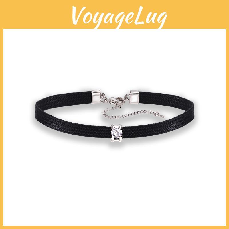 Ohromující korejský styl choker náhrdelník s oslnivým zirkonovým dekorativním akcentem pro módní ženy