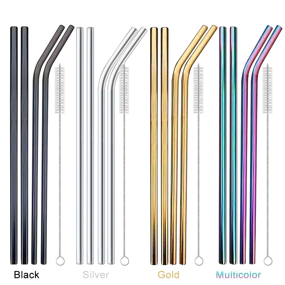 4 Pièces Paille en Acier Inoxydable avec Nettoyeur de Paille Paille de Remplacement Longues Pailles pour Tasse 40oz Accessoires
