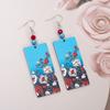 Gold Color Tree Of Life Design Relievo Printing Acrylic Earrings For Women Vintage Style Trend Lithe Daily Wearing Jewelry