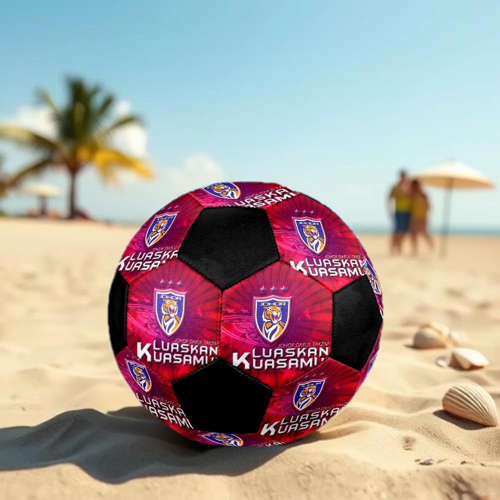 SIZE 5 Johor DT Soccer Ball Colorful All Ages Machine Stitched PVC Competition Ready Durable High-Bounce
