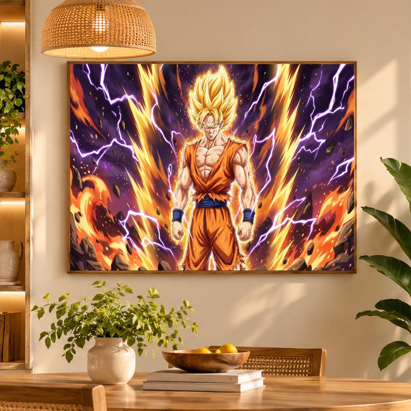 5D Diamond Painting Dragon Ball Goku DIY Full Drill Diamond Art Kit Home Decoration