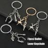 Double Theme Dance Headphone Keychain Artistic Alloy Accessory Compact Design Ballet Bag Charm Keyholder For Enthusiasts
