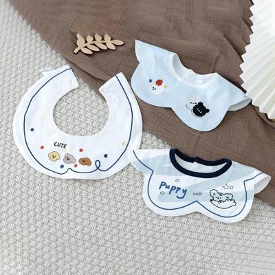 360° Drehbarer Koreanischer Baumwoll-Baby-Latz - Wasserdicht, Anti-Spuck-Design