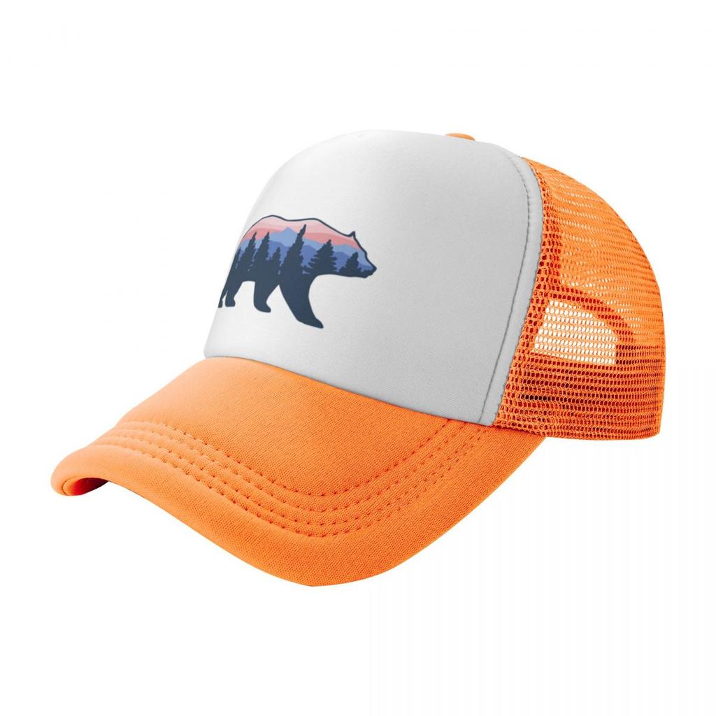 Bär Streift Durch Wald Camping Netz Baseballkappen Für Damen Druck Männlich Strand Coquette Hut Schirmmütze
