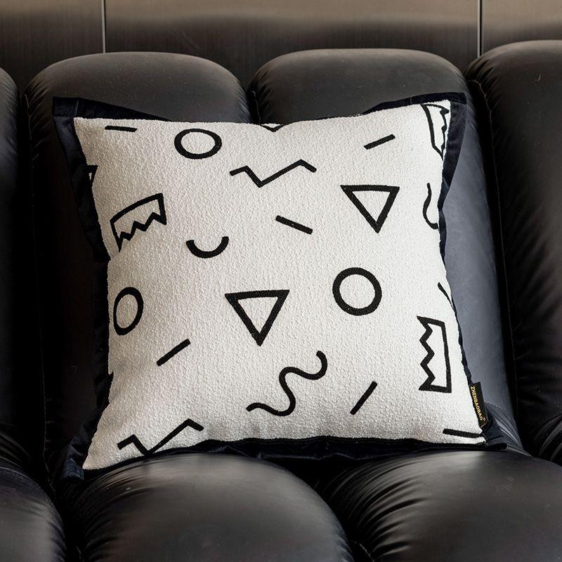 

Simple Modern Pillow Accessible Luxury Fancy Back Cushion Scandinavian Fabric Bed Living Room Sofa Pillow Cases Back Cushion with Core Geometer s Sketchpad 30x 50cm (pillowcase only)
