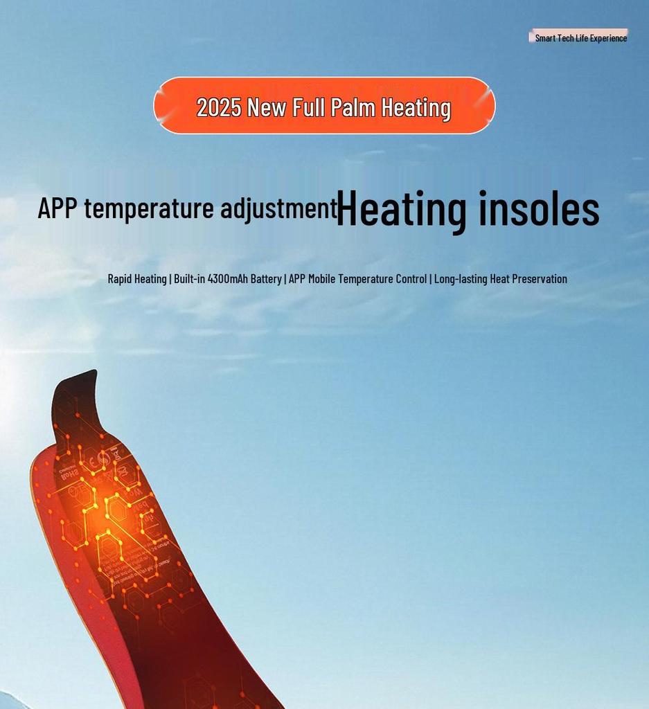 Smart Unisex Heating Insoles with APP Control & USB Charging