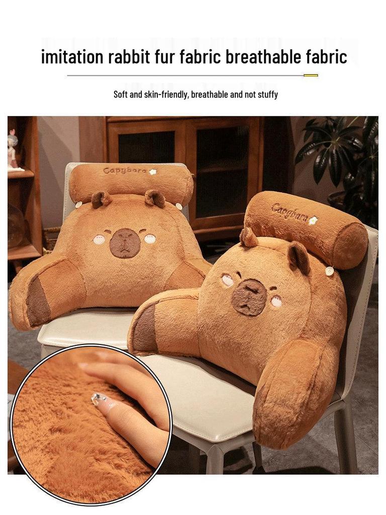Capybara Faux Fur Lumbar Pillow