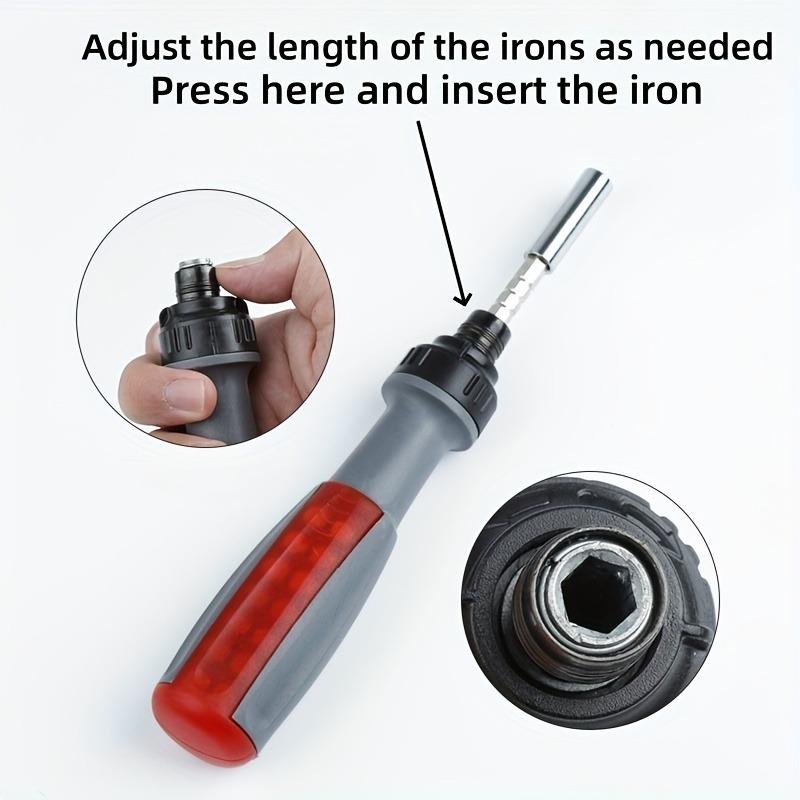 10 in 1 Manual Ratchet Screwdriver Set Metal Tool with Rotating Head Hidden Bit Slot for Tight Spaces Repair DIY