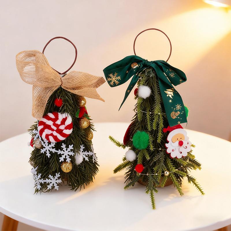 1PC Party Holiday Elements Hung Atmosphere Mini Desktop Ornament Christmas Tree Exquisite Ornament Realistic Christmas Decoration