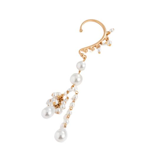 

1 шт. серьги-клипсы с искусственным жемчугом, длинная кисточка, ювелирные изделия, темперамент, нежные ушные манжеты для свадьбы