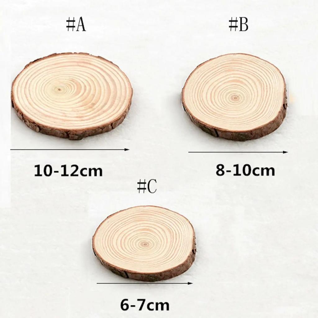 1PC-Thick 1 Pack Natural Pine Round Unfinished Wood Slices Circles With Tree Bark Log Discs DIY Crafts Wedding Party Painting