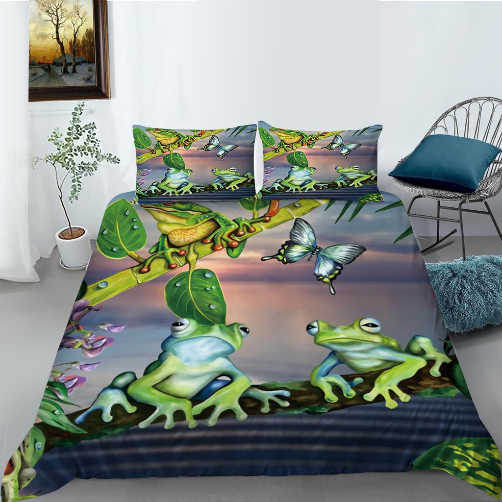 Animal Bedding Set 3D Printed Down Duvet Cover Pillowcase 2/3pc King Queen Bed Cover AU/DE/EU/ES Full-size Bed
