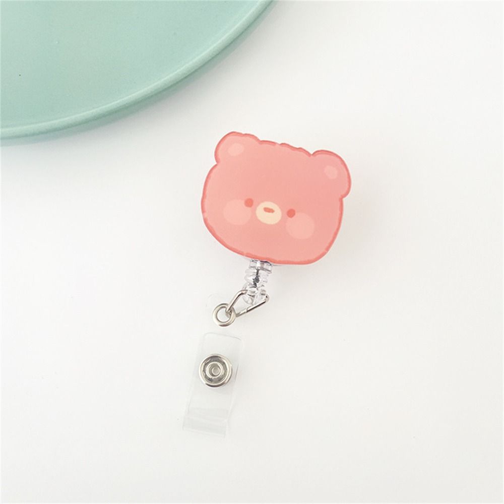 Work Card Clip Bear Rabbit ID Card Clips Name Card Holder Nurse Badge Holder Retractable Badge Reel